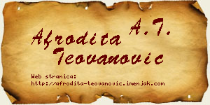 Afrodita Teovanović vizit kartica